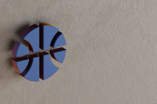 Beautiful Abstract Illustrations Blue Sports Basketball Symbol Icons Wall Background — Fotografia de Stock