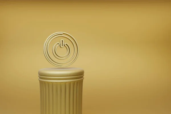 Krásné Abstraktní Ilustrace Zlatý Power Button Hudební Symbol Ikony Zlatém — Stock fotografie