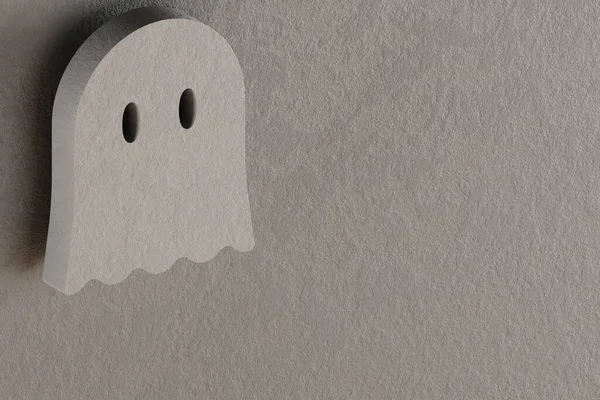 Piękne Abstrakcyjne Ilustracje Gray Symbol Ducha Halloween Ikony Szarym Tle — Zdjęcie stockowe
