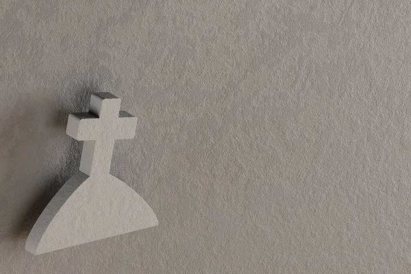 Piękne Abstrakcyjne Ilustracje Gray Symbol Krzyża Ikony Szarym Tle Ściany — Zdjęcie stockowe