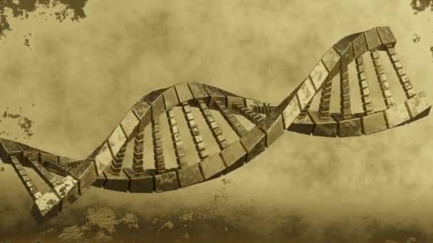 Molecola Dna Dorato Complessa Struttura Spirale Sfondo Oro Medico Scienza — Video Stock