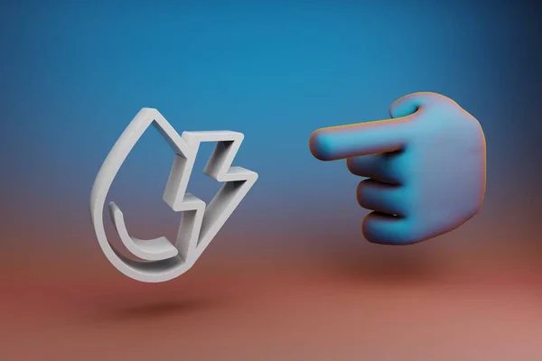 Vackra Illustrationer Abstrakt Hand Pekfinger Pekar Ren Energi Symbol Ikon — Stockfoto