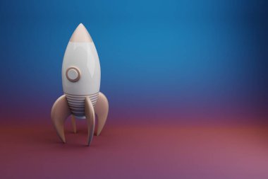 Çok renkli arka planda Güzel Fu Soyut Çizimler Roket fırlatıcıları sembolü. 3D tasvir. Tasarım için arkaplan deseni.