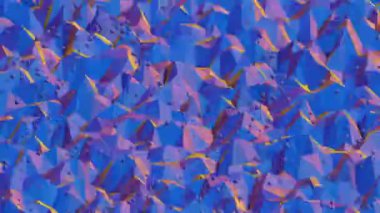 Geometrik düşük polyester yüzeyin renkli üç boyutlu görüntüsü. 3D tasvir. Tasarım için arkaplan modeli. döngü videosu.