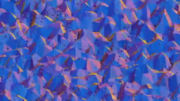 彩色抽象三维可视化的几何低聚曲面 3D渲染说明 设计的背景模式 循环视频 — 图库视频影像