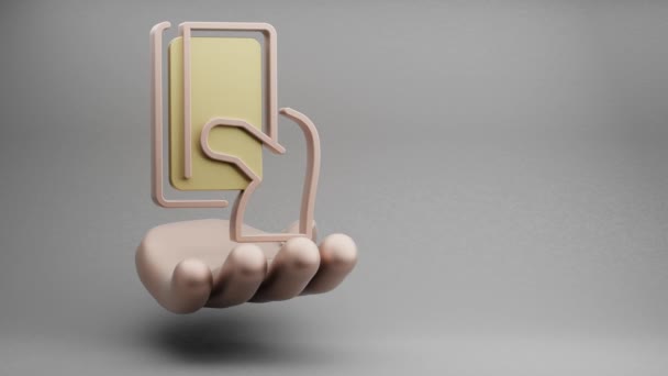 Beautiful Abstract Illustrations Golden Hand Holding Creadit Card Payment Symbol — Stock Video