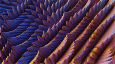 Güzel, soyut, çok renkli, parlak bir çizgi rahatla, arka plan. Yıldız patlaması dinamik halkaları. Tasarım için 3d resimleme arkaplan şablonu. 