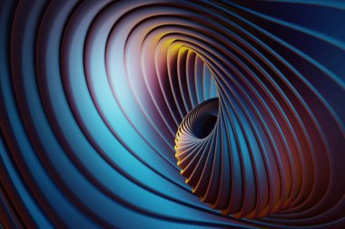 Güzel soyut renkli parlak kıvrımlı arka plan. Yıldız patlaması dinamik halkaları. Tasarım için 3d resimleme arkaplan şablonu. 