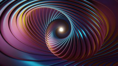 Güzel soyut renkli parlak kıvrımlı arka plan. Yıldız patlaması dinamik halkaları. Tasarım için 3d resimleme arkaplan şablonu. 