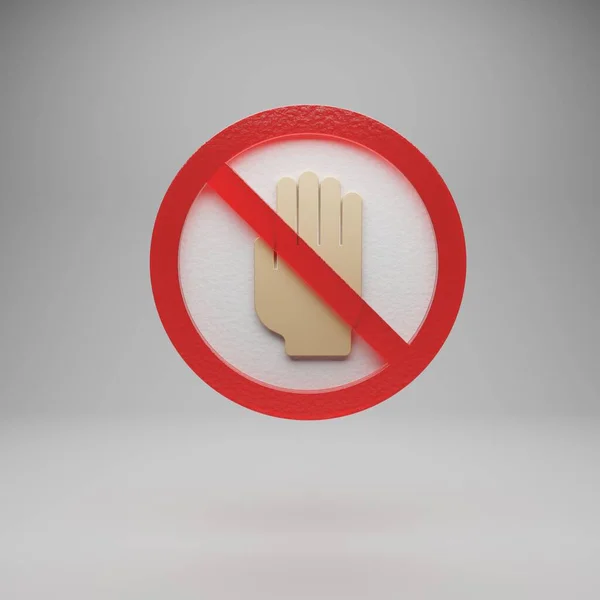 Beautiful Abstract Illustration Forbidden Hand Prohibition Warning Symbol Icon Grey — Stockfoto