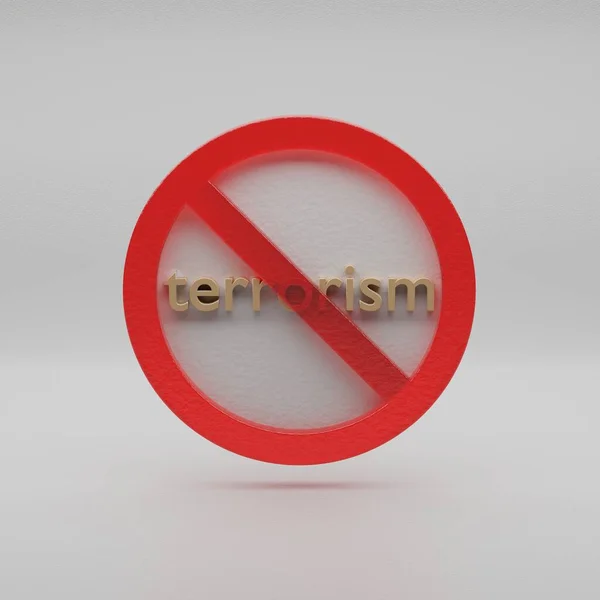 Bela Ilustração Abstrata Terrorismo Proibido Sinal Proibição Proibição Ícone Símbolo — Fotografia de Stock