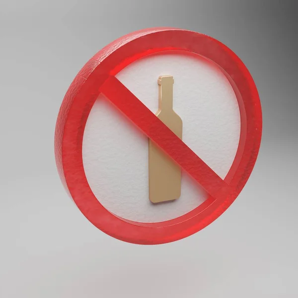 Beautiful Abstract Illustration Alcohol Bottle Forbidden Prohibition Symbol Icon Grey — Stockfoto