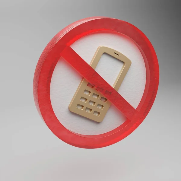 Beautiful Abstract Illustration Forbidden Phone Prohibition Warning Symbol Icon Grey — Stock fotografie
