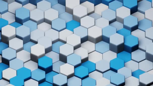 Beautiful Abstract Blue Hexagons Rendering Illustration Background Pattern Design Loops — Vídeo de Stock