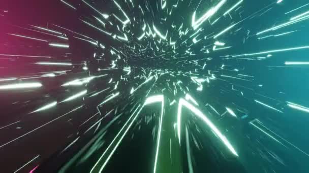 Sci Tunel Neonovými Světly Abstraktní High Tech Tunel Jako Zázemí — Stock video