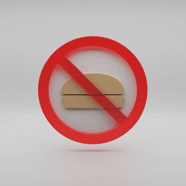 Beautiful Abstract Illustration Cake Forbidden Hamburger Prohibition Symbol Icon Grey — Stockfoto