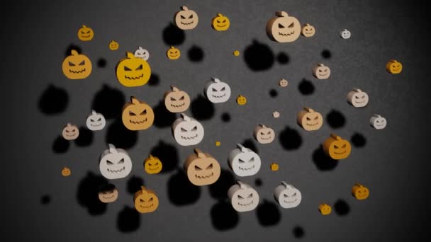 Wonderful Halloween Pumpkin Symbol Black Background Rendering Illustration Background Pattern — Vídeos de Stock