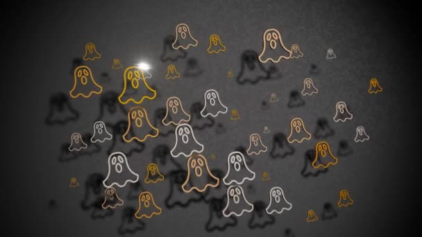 Wonderful Halloween Ghost Scare Symbol Black Background Rendering Illustration Background — Vídeo de stock