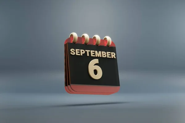 Standing Black Red Month Lined Desk Calendar Date September Modern — Stock Fotó