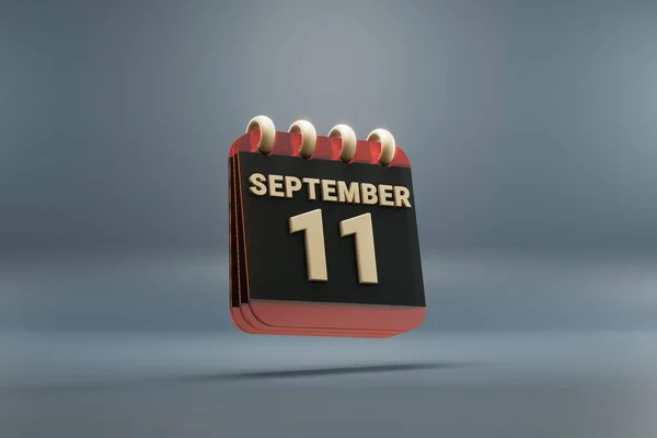 Standing Black Red Month Lined Desk Calendar Date September Modern —  Fotos de Stock