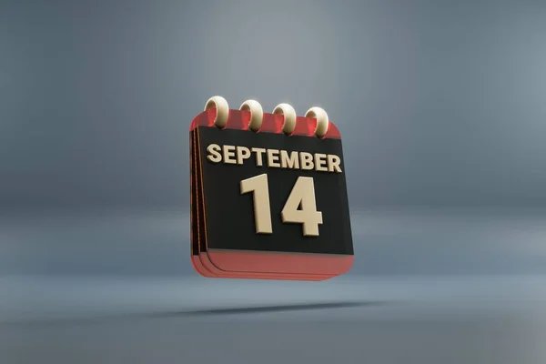 Standing Black Red Month Lined Desk Calendar Date September Modern — Stockfoto