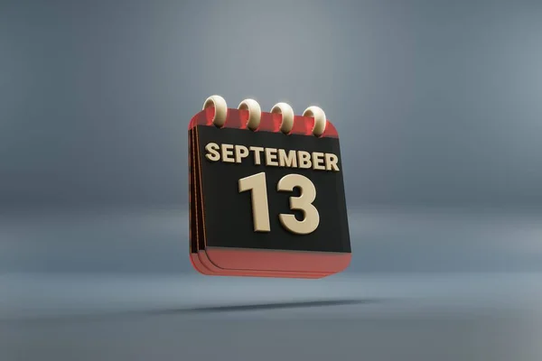 Standing Black Red Month Lined Desk Calendar Date September Modern — Stock fotografie