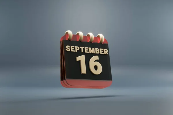 Standing Black Red Month Lined Desk Calendar Date September Modern — Stockfoto