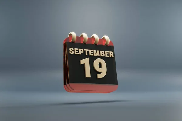 Standing Black Red Month Lined Desk Calendar Date September Modern — Stockfoto