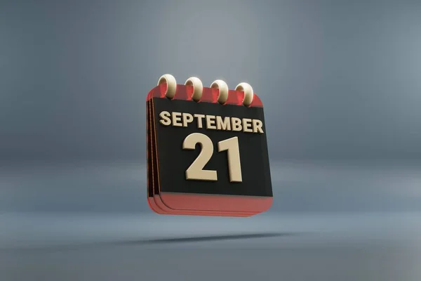 Standing Black Red Month Lined Desk Calendar Date September Modern — Stok Foto
