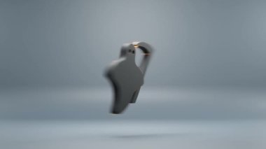 Beautiful abstract animation Halloween, black Grim Reaper with orange light symbol on a blue background . 3d rendering illustration. Background pattern for design. Halloween day. Loops video.