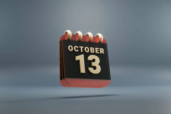 Standing Black Red Month Lined Desk Calendar Date October Modern — Stock Fotó