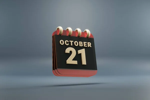 Standing Black Red Month Lined Desk Calendar Date October Modern — Stockfoto