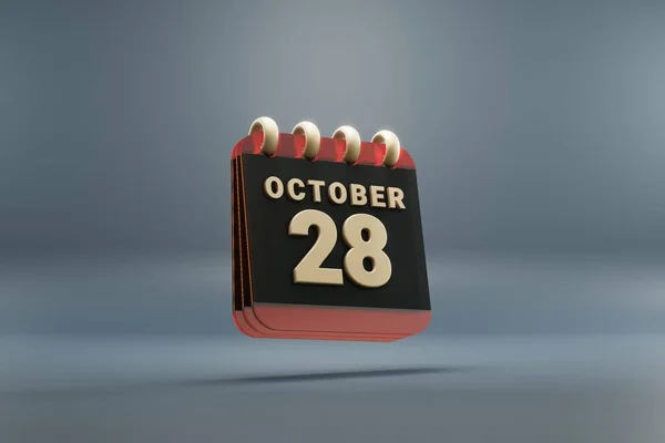Standing Black Red Month Lined Desk Calendar Date October Modern — Fotografia de Stock