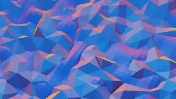 Colourful Abstract Visualisation Geometric Low Poly Surface Rendering Illustration Background — Vídeos de Stock