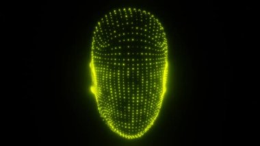 Beautiful Abstract colourful Intelligence face scanner. Facial recognition Background pattern for design.3d rendering illustration Background pattern for design. Loops video.