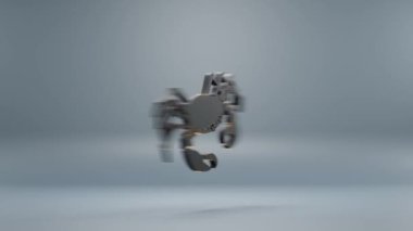  Mavi arka planda sarı ışık sembolleri olan güzel siyah burç Kanser işareti. 3D tasvir. Tasarım için arkaplan şablonu. Görüntü döngüsü.