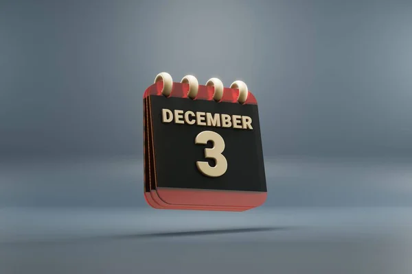 Standing Black Red Month Lined Desk Calendar Date December Modern — ストック写真