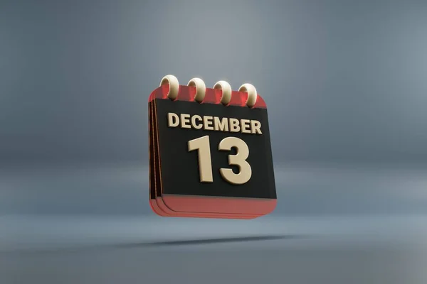 Standing Black Red Month Lined Desk Calendar Date December Modern — 스톡 사진