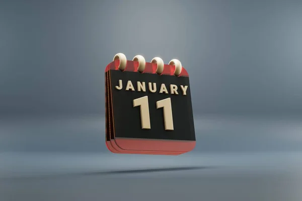 Standing Black Red Month Lined Desk Calendar Date January Modern — Stockfoto