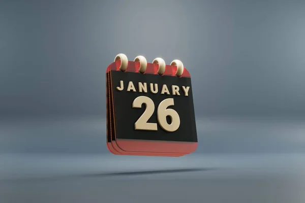 Standing Black Red Month Lined Desk Calendar Date January Modern —  Fotos de Stock