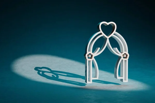 Beautiful Abstract Illustrations Wedding Arch Heart Symbol Icon Dark Blue — Photo