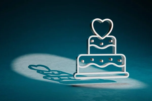Beautiful Abstract Illustrations Wedding Cake Heart Symbol Icon Dark Blue — Zdjęcie stockowe