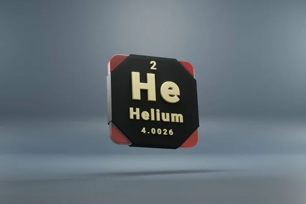 Beautiful Abstract Illustrations Standing Black Red Helium Element Periodic Table — Stock Photo, Image