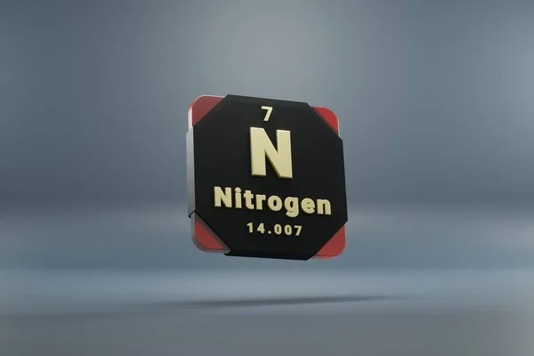 Beautiful Abstract Illustrations Standing Black Red Nitrogen Element Periodic Table — Stock Photo, Image