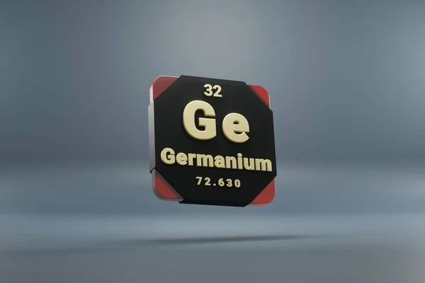 주기율표의 검은색 과붉은 게르마늄 원소가서 아름다운 추상적 디자인 렌더링 일러스트 — 스톡 사진