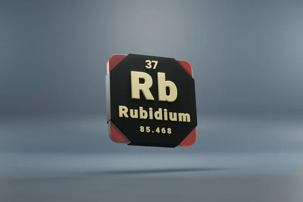 Beautiful Abstract Illustrations Standing Black Red Rubidium Element Periodic Table — Stock Photo, Image