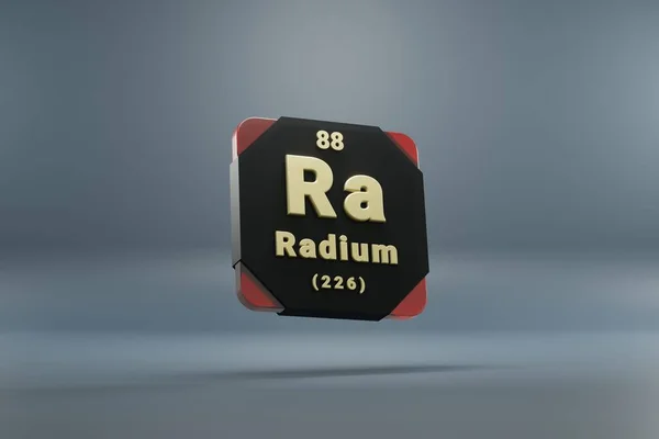 Ilustrasi Abstrak Yang Indah Unsur Radium Hitam Dan Merah Pada — Stok Foto