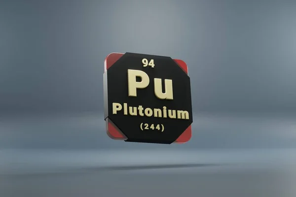 Beautiful Abstract Illustrations Standing Black Red Plutonium Element Periodic Table — Stock Photo, Image