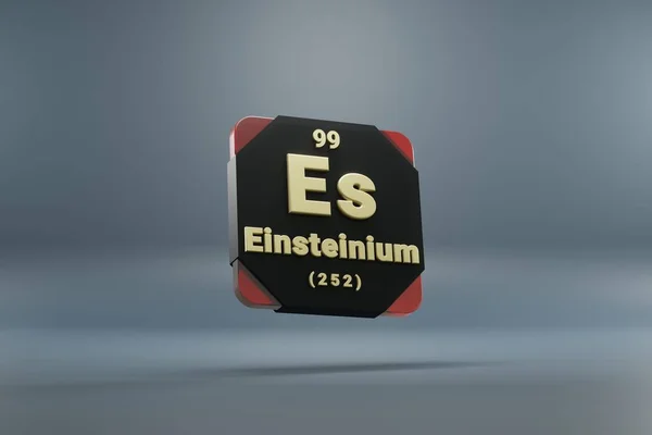 Piękne Abstrakcyjne Ilustracje Stojący Czarno Czerwony Element Einsteinium Układu Okresowego — Zdjęcie stockowe