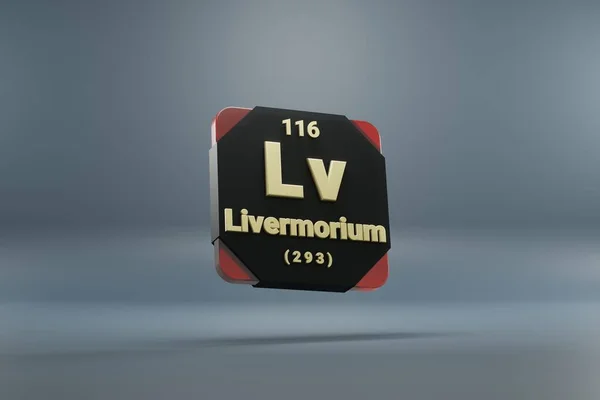 Lindas Ilustrações Abstratas Elemento Livermorium Preto Vermelho Tabela Periódica Design — Fotografia de Stock